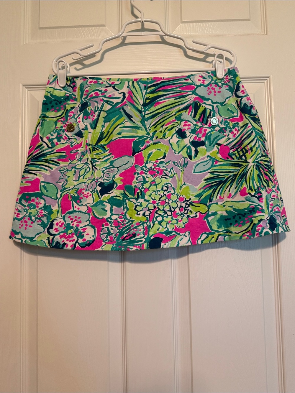 Lilly Pulitzer Pink & Green Tropical Mini Skort